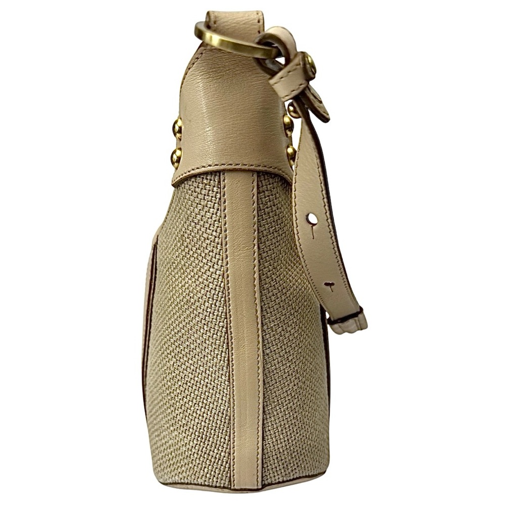 Brahmin Tan Raffia & Leather Shoulder Bag Rare Style EUC - Picture 7 of 13